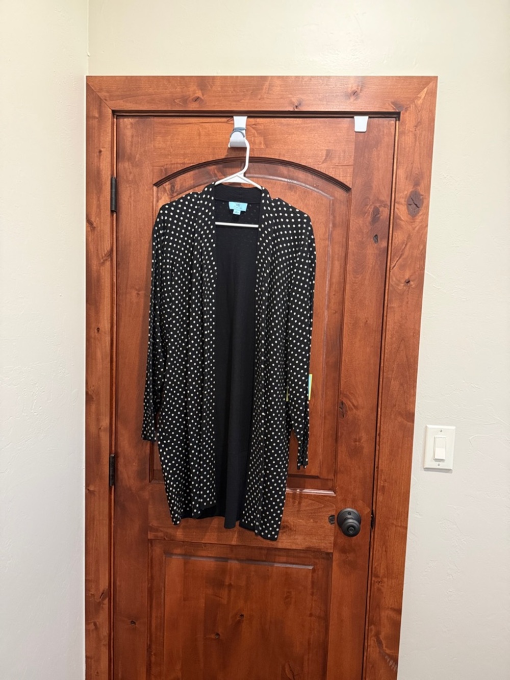 Black Polka Dot Open Cardigan by CeCe